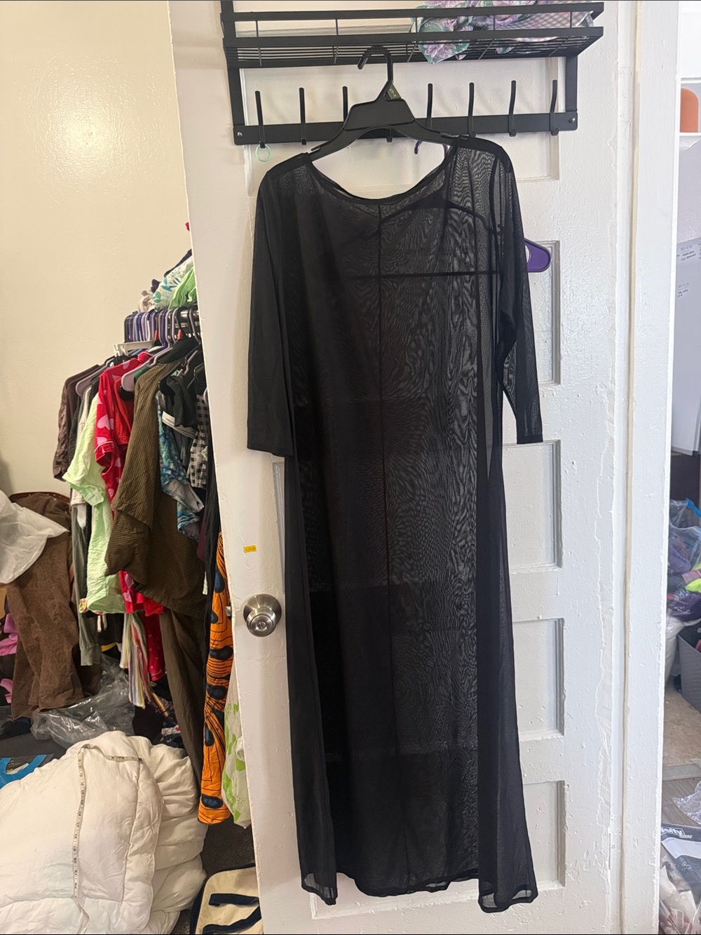 Black Sheer Midi Dress Cover-Up